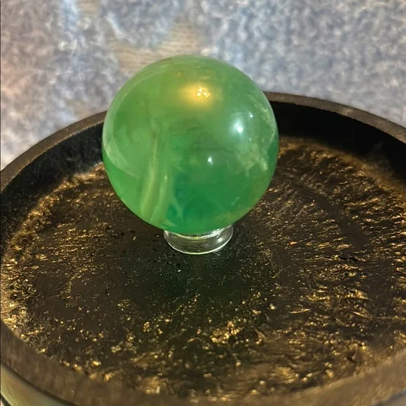Green Calcite Crystal Sphere - Picture 1 of 3
